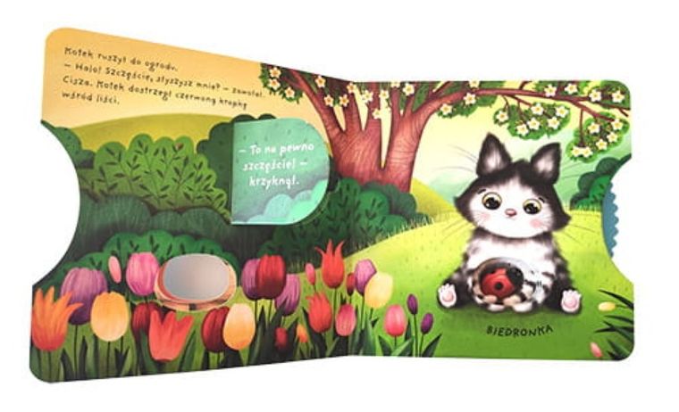 Kotek szuka szczęścia. Baw się w kółko. Książka z okienkami