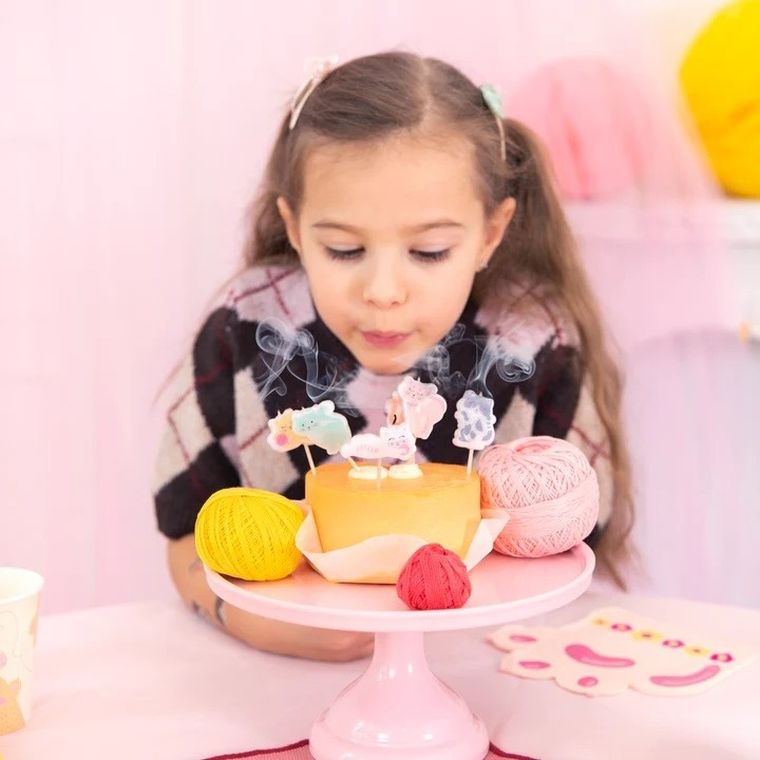 Kotki, świeczki urodzinowe, 6 szt.