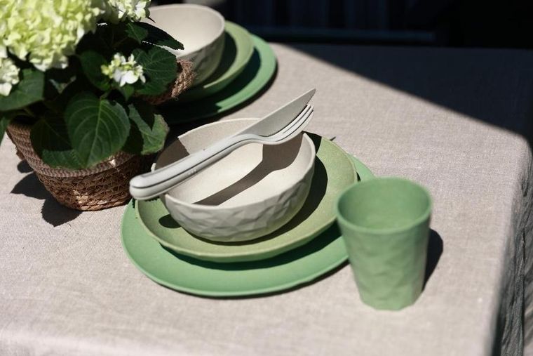 Koziol, Club, talerz, nature leaf green, 26 cm, 4 szt.