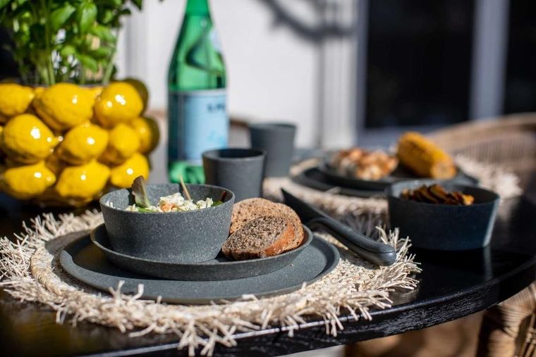 Koziol, Connect, zestaw dwóch misek, Organic Ash Grey, 890 ml