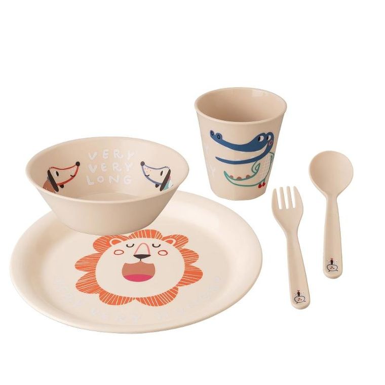 Koziol, Hop On At Home, zestaw obiadowy dla dzieci, beżowy