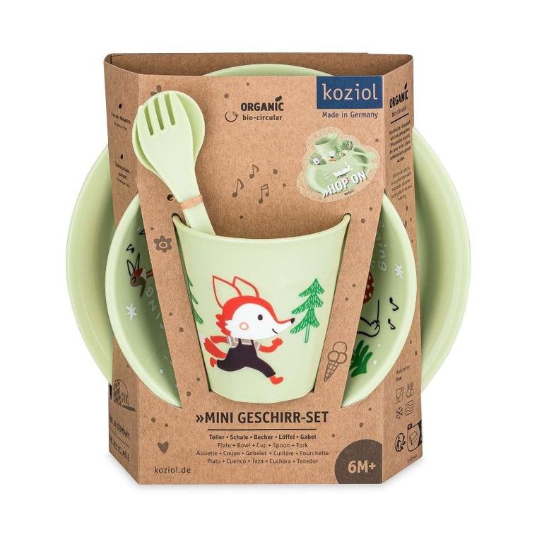 Koziol, Hop On At Home, zestaw obiadowy dla dzieci, zielony