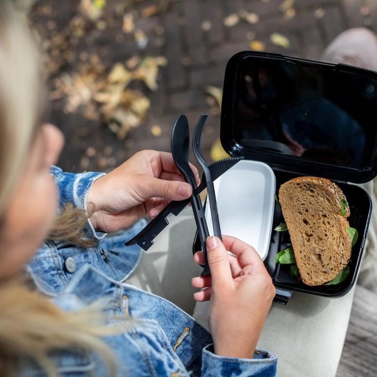 Koziol, Klikk, zestaw sztućców, Ready Nature Ash Grey