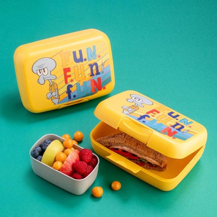 Koziol, SpongeBob, lunchbox z dodatkowym pojemniczkiem, żółty
