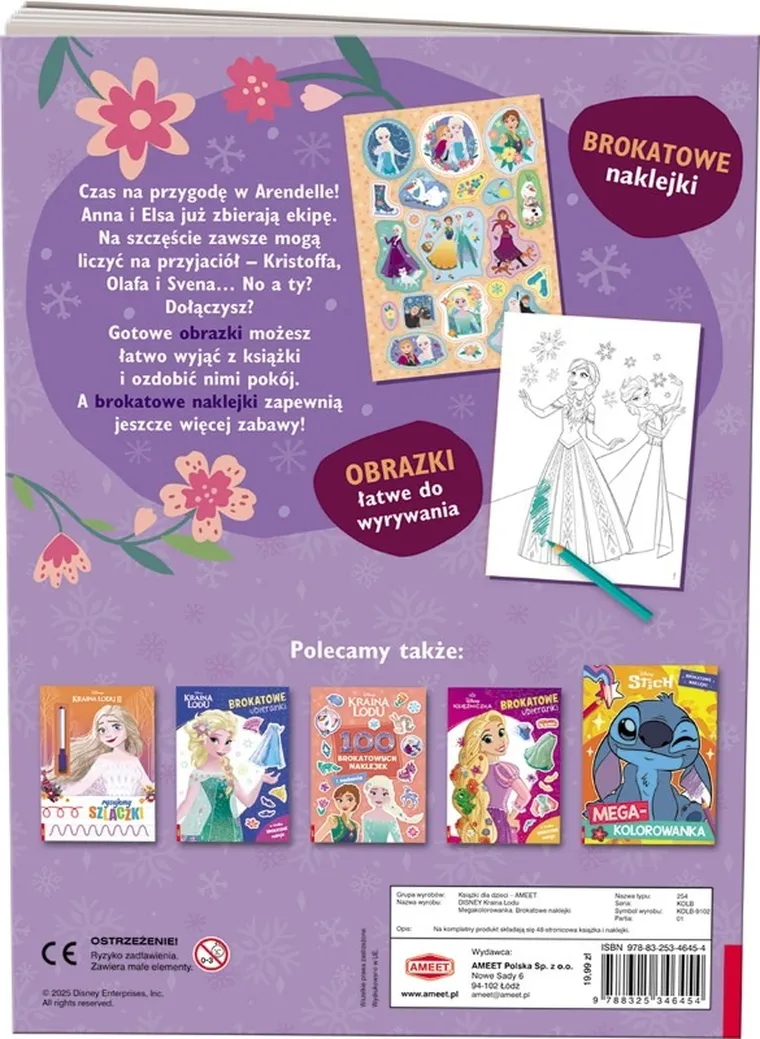 Kraina Lodu. Megakolorowanka. Brokatowe naklejki
