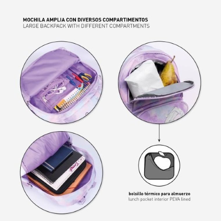 Kraina Lodu, plecak szkolny, fioletowy