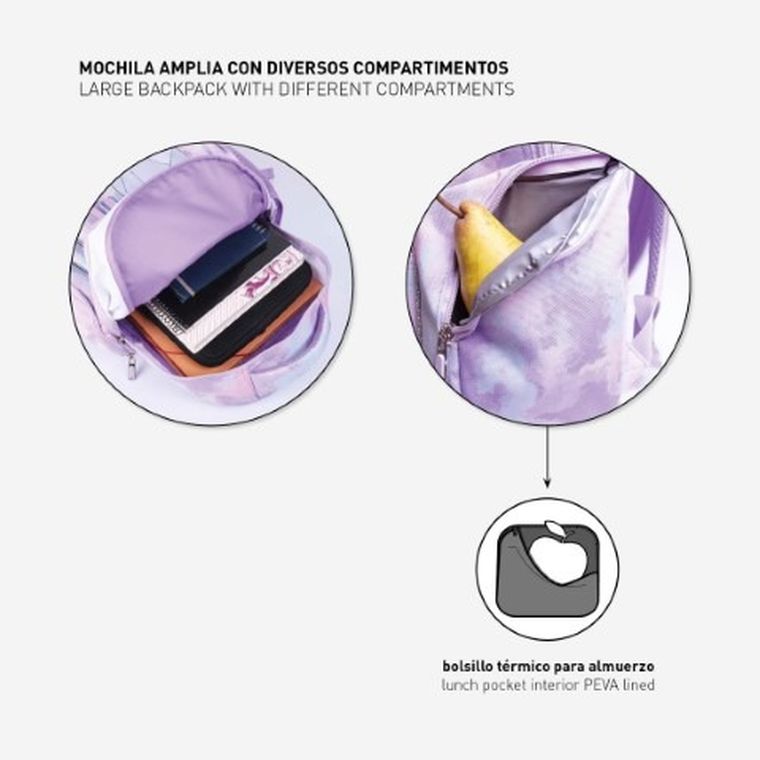 Kraina Lodu, plecak szkolny, fioletowy