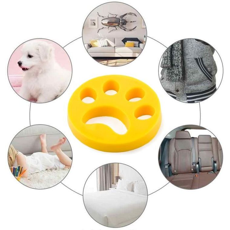 Krążek do czyszczenia ubrań z sierści zwierząt w pralce, żółty