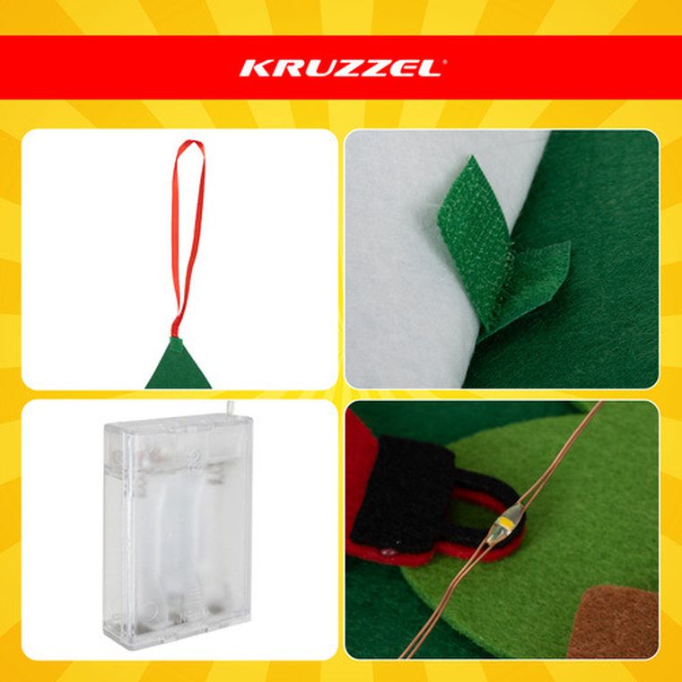 Kruzzel, choinka filcowa, LED