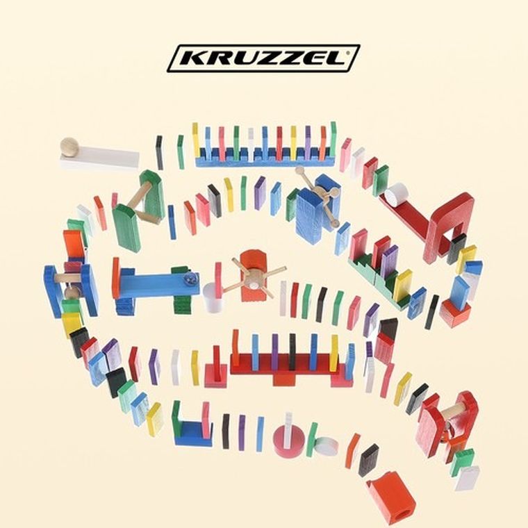 Kruzzel, domino drewniane, 360 elementów