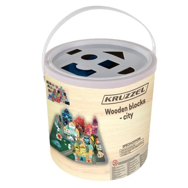 Kruzzel, miasto, klocki drewniane, 100 szt.