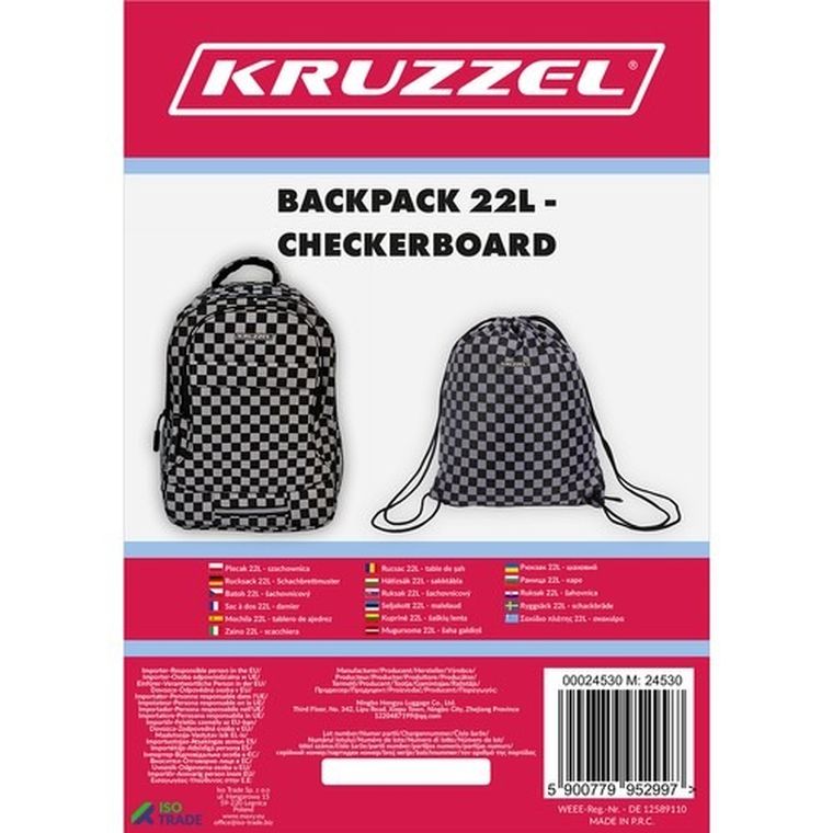 Kruzzel, plecak, szachownica, 22l