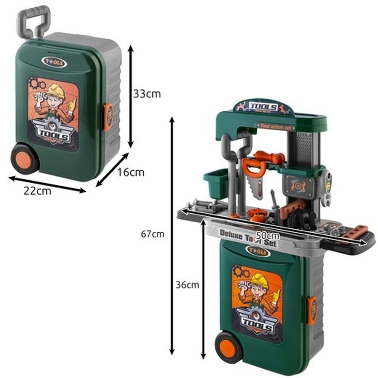 Kruzzel, warsztat z narzędziami i walizką