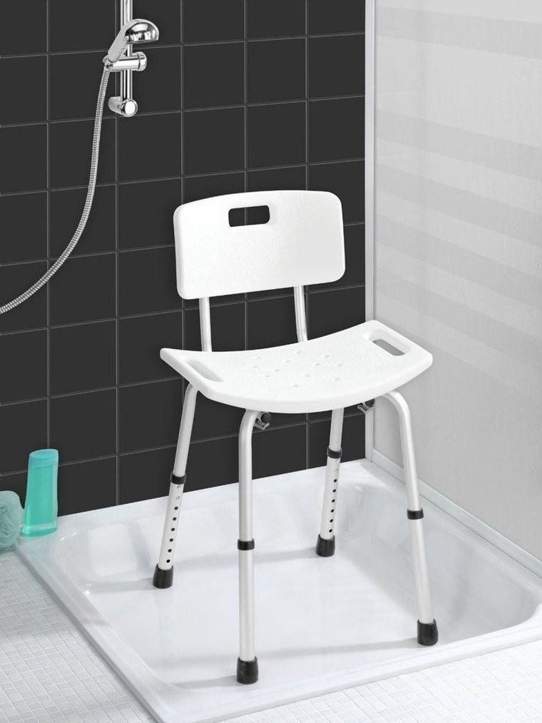 Krzesło pod prysznic z oparciem i regulacją wysokości, Secura