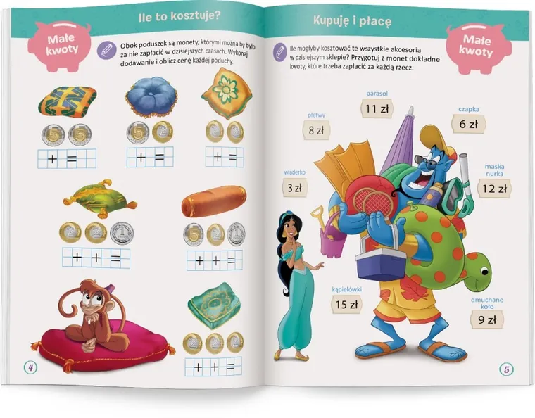 Księżniczki Disneya. Disney Uczy. Monety i banknoty