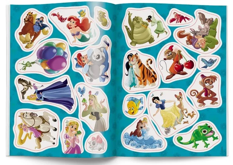 Księżniczki Disneya. Kolorowanka z naklejkami