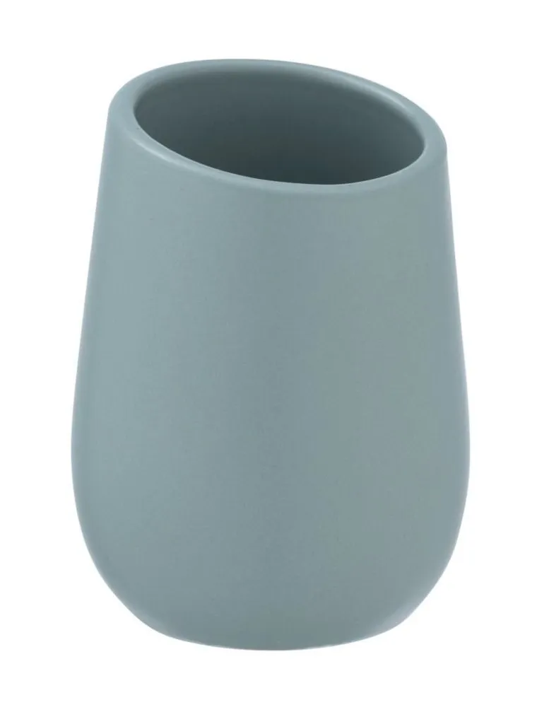 Kubek na szczoteczki, ceramiczny, Badi, błękitny