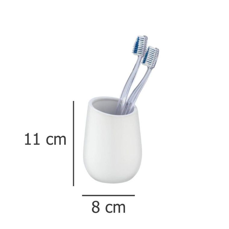 Kubek na szczoteczki do zębów, Badi, biały