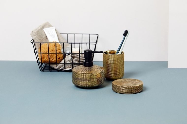 Kubek na szczoteczki do zębów, Rivara, złoty