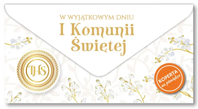 Kukartka, koperta podarunkowa, Komunia