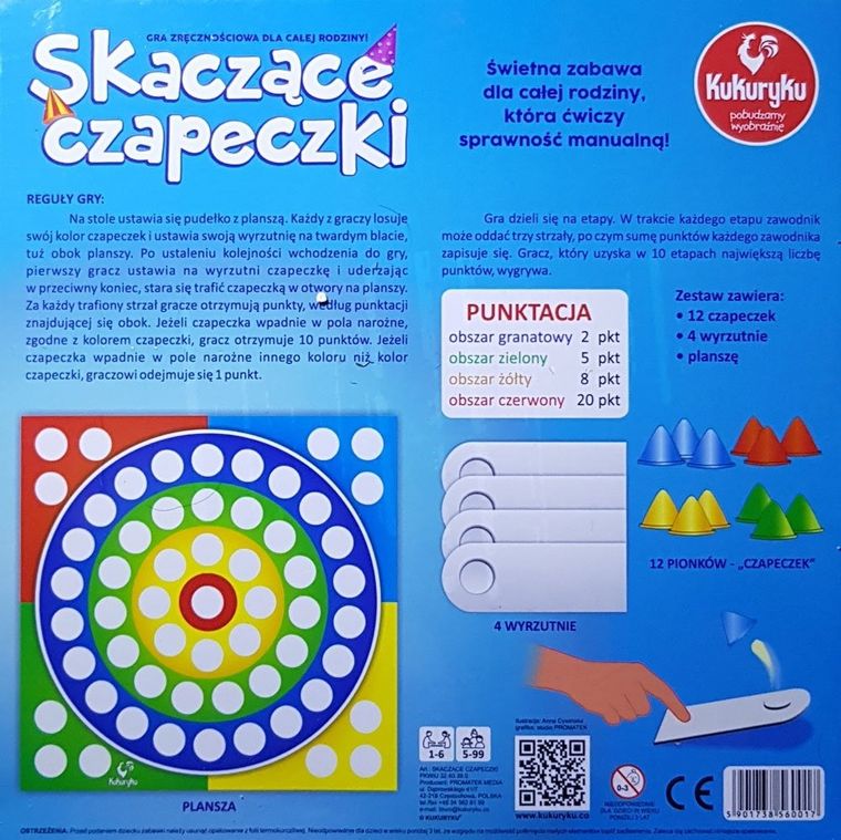 Kukuryku, Skaczące czapeczki, gra zręcznościowa