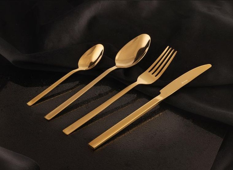 Kulig, łyżeczka do herbaty, Piano Shiny, gold, 3 szt.