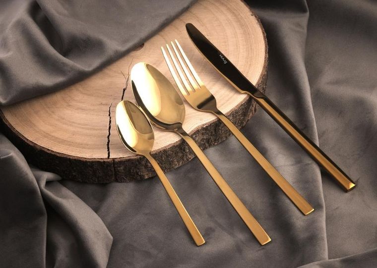 Kulig, nóż obiadowy, Piano Shiny, gold