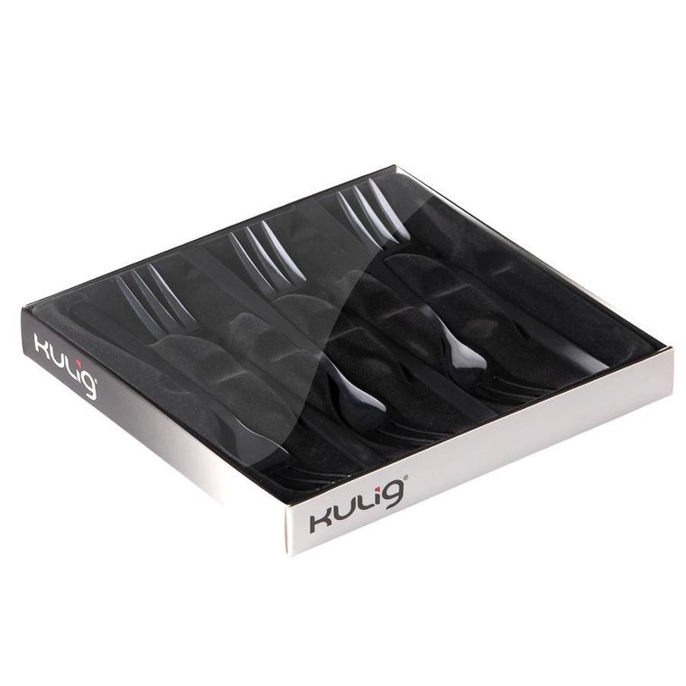 Kulig, Piano, komplet widelczyków do ciasta, Black, 6 szt.