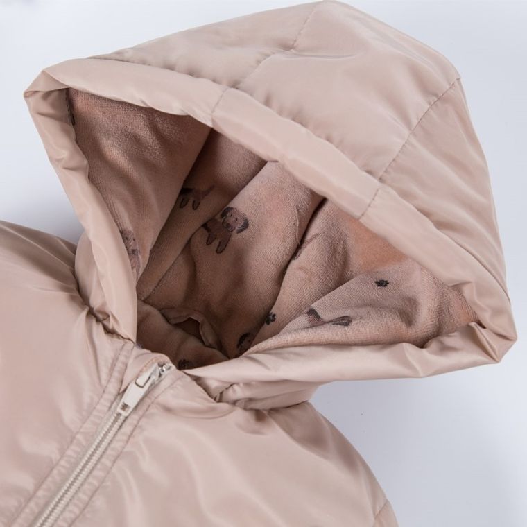 Kurtka chłopięca z kapturem, beżowa, Eevi