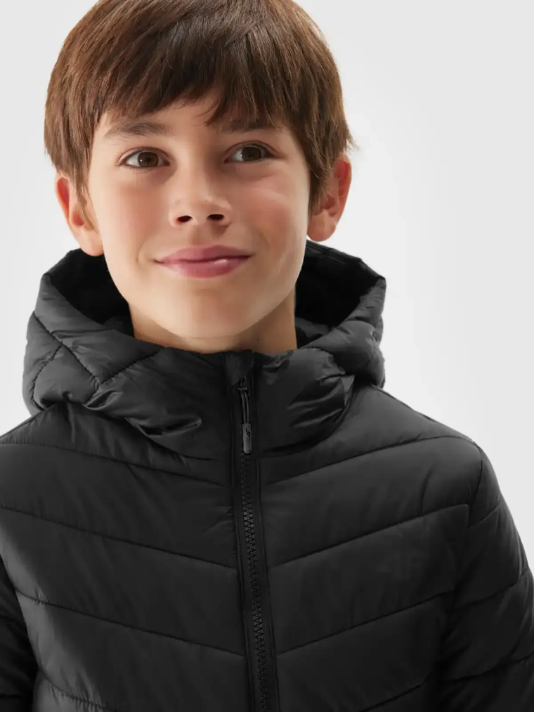 Kurtka chłopięca z kapturem, czarna, 4F