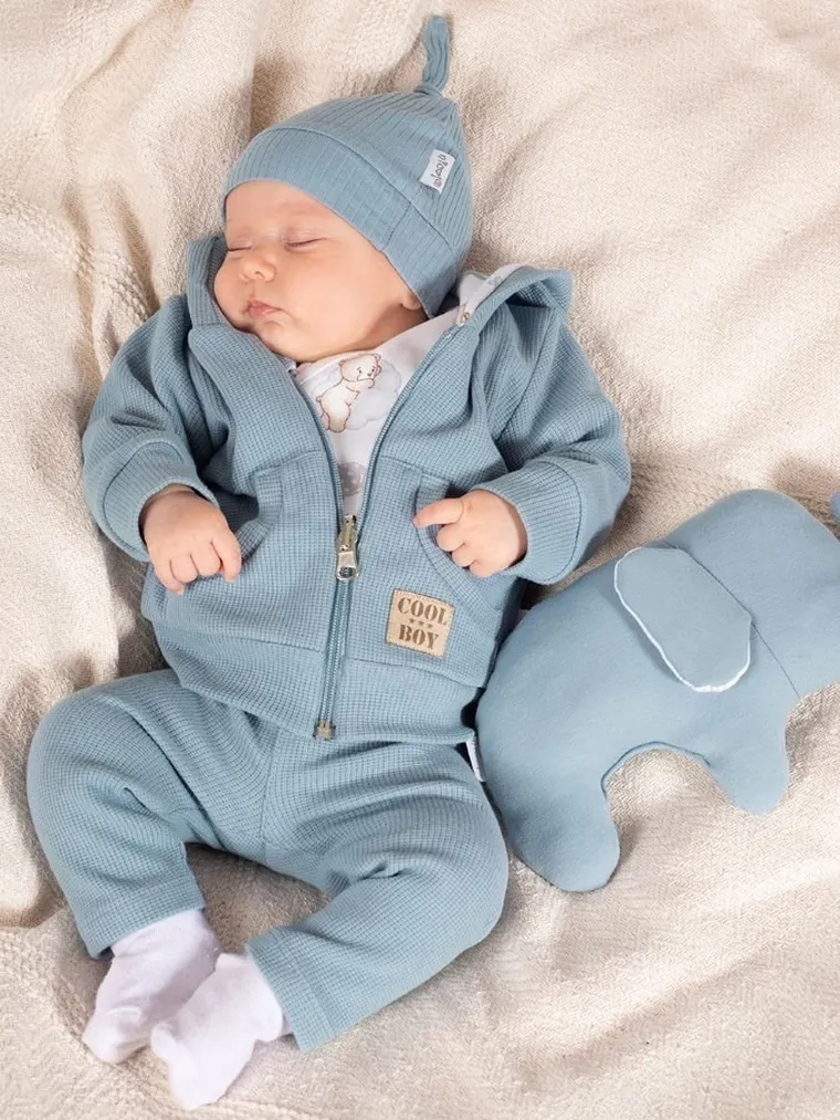 Kurtka chłopięca z kapturem, dwustronna, niebieska, Nicol