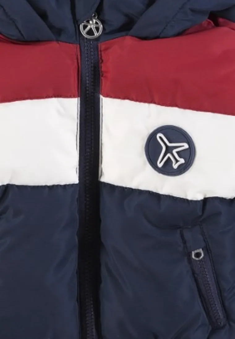 Kurtka chłopięca z kapturem, granatowa, Kanz