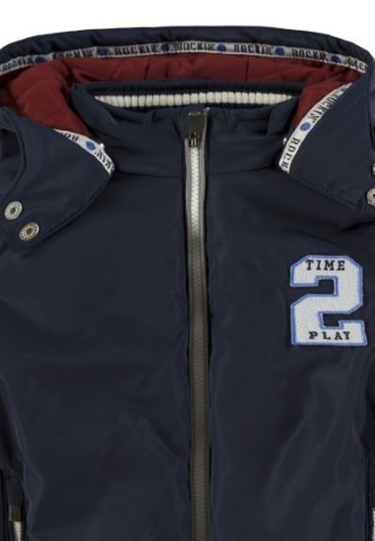 Kurtka chłopięca z kapturem, granatowa, Kanz