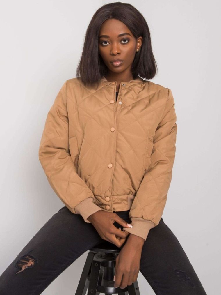 Kurtka damska, beżowa, Ex Moda