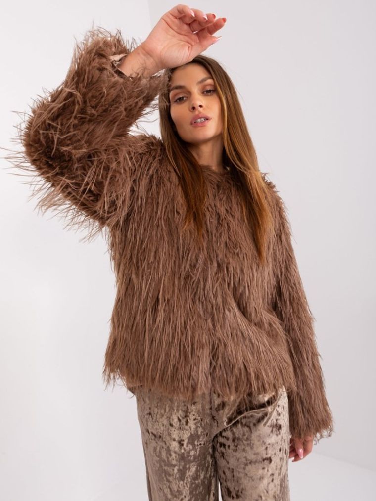 Kurtka damska, beżowa, Italy Moda