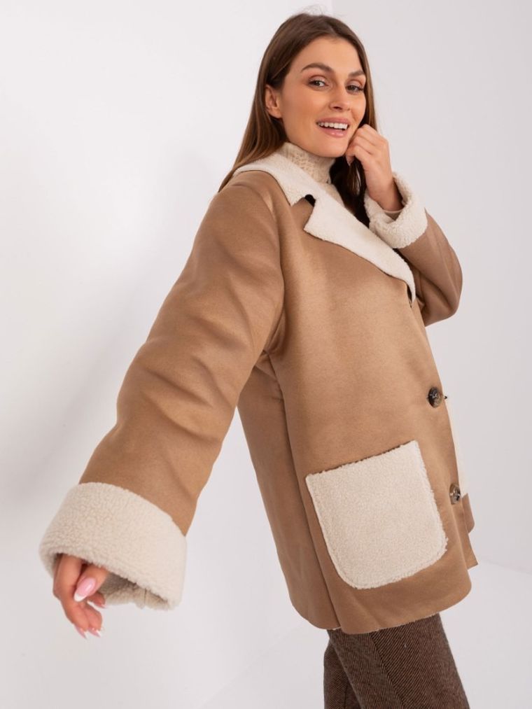 Kurtka damska, beżowa, Lakerta