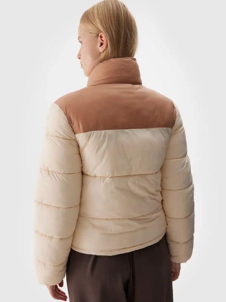 Kurtka damska, ocieplana, beżowa, 4F