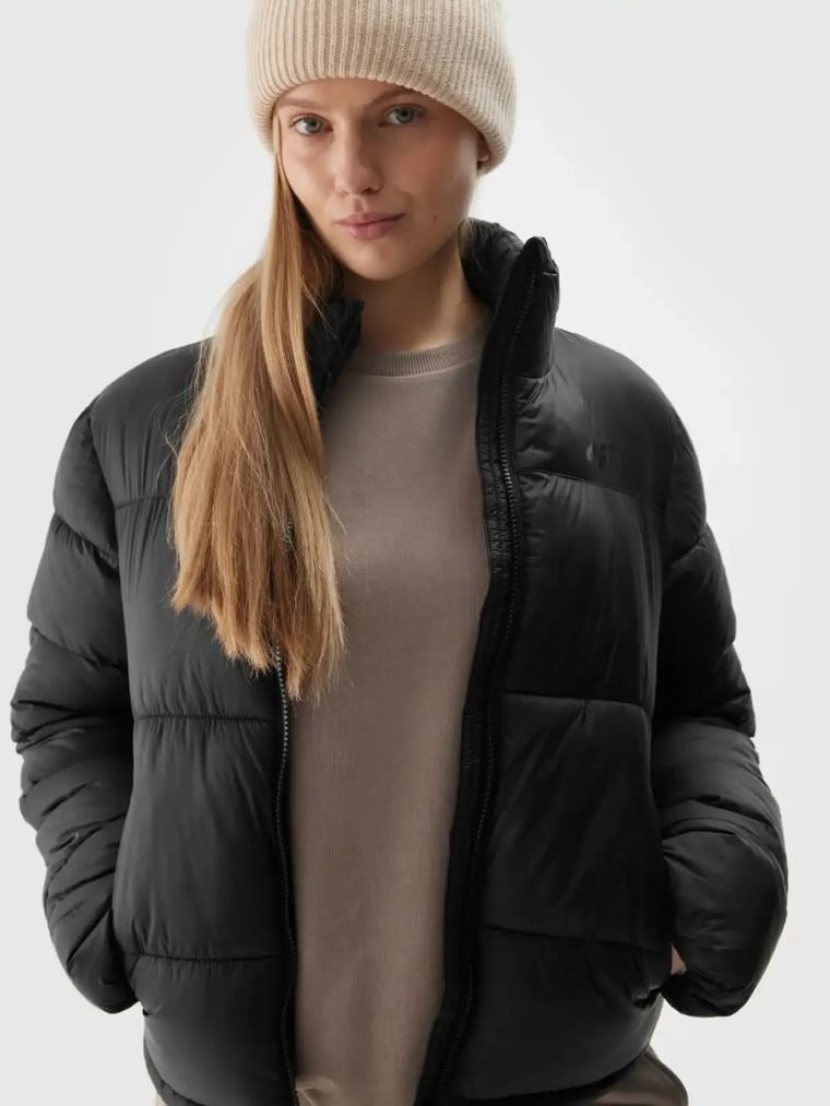 Kurtka damska, ocieplana, czarna, 4F