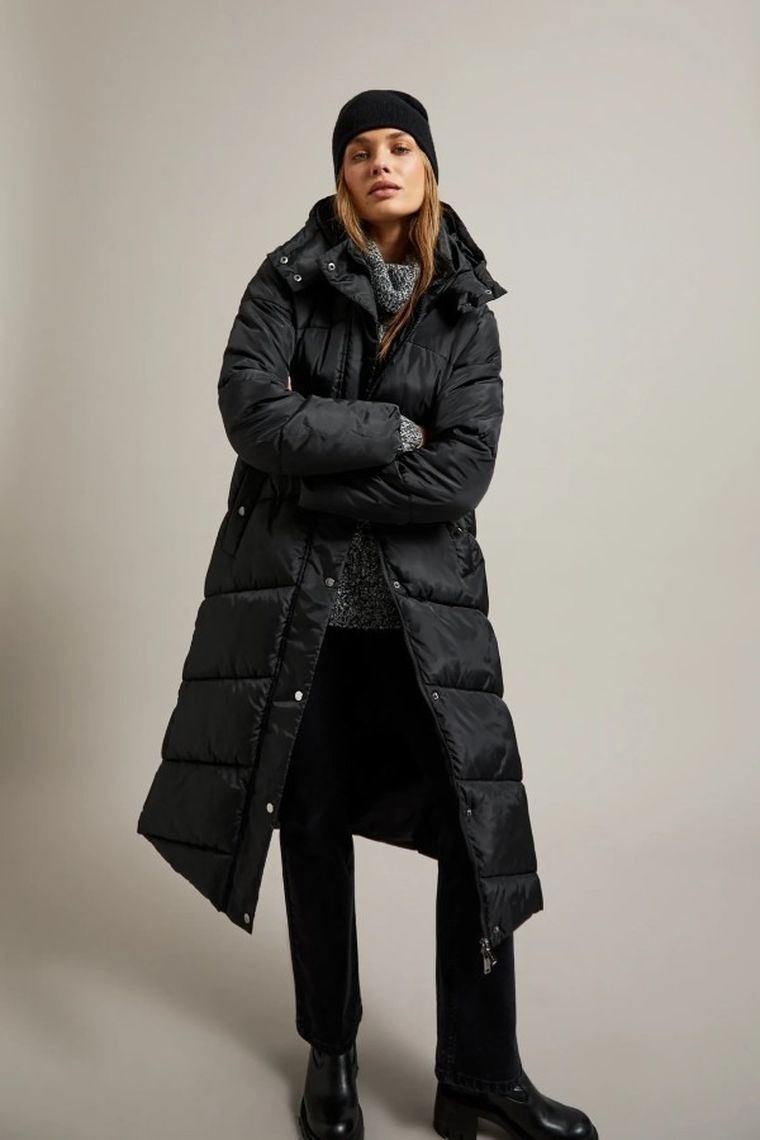 Kurtka damska z kapturem, czarna, Moodo