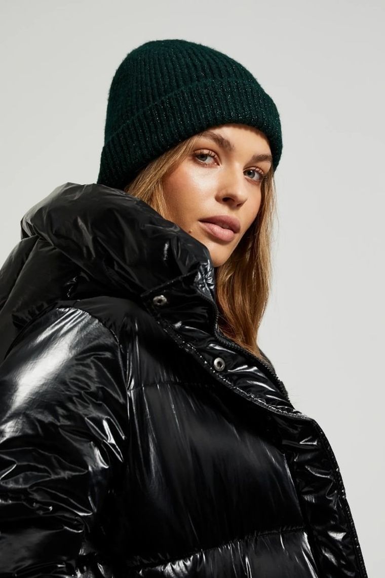 Kurtka damska z kapturem, czarna, Moodo