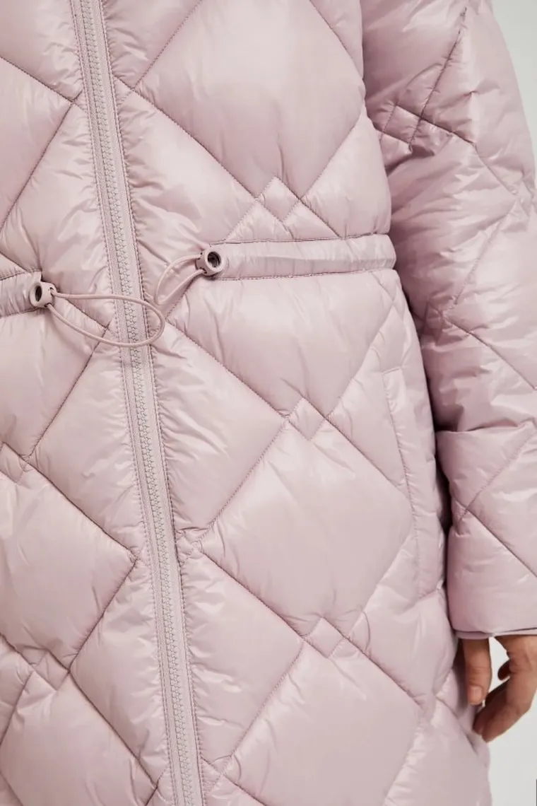 Kurtka damska z kapturem, różowa, Moodo