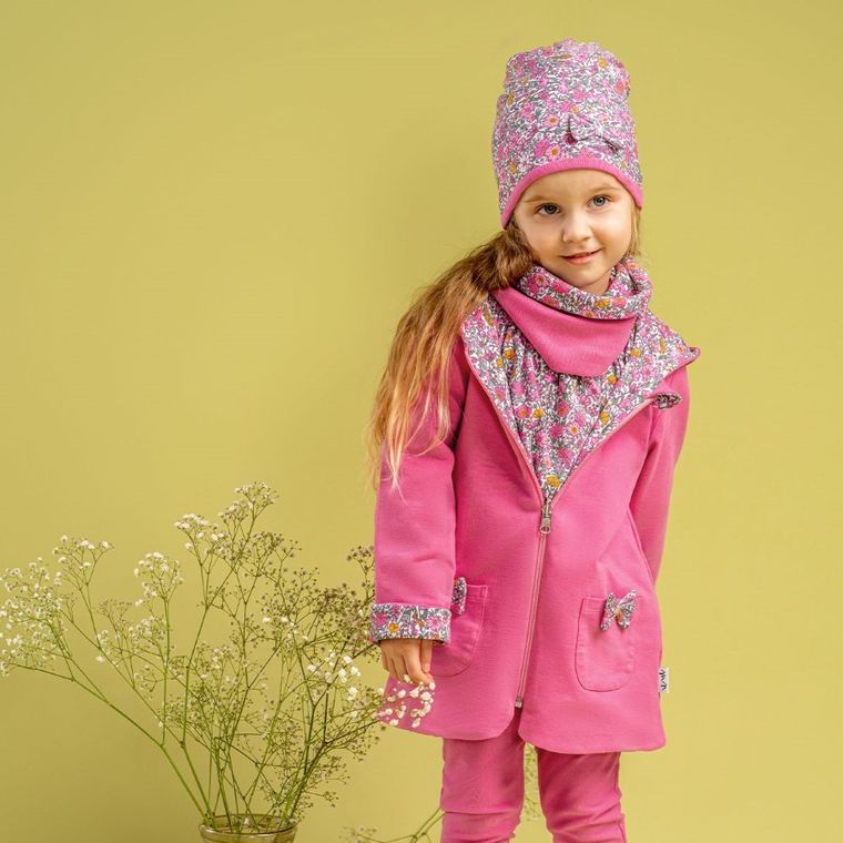 Kurtka dziewczęca z kapturem, dwustronna, różowa, Nicol