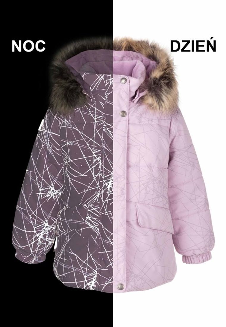 Kurtka dziewczęca z kapturem, różowa, Lenne