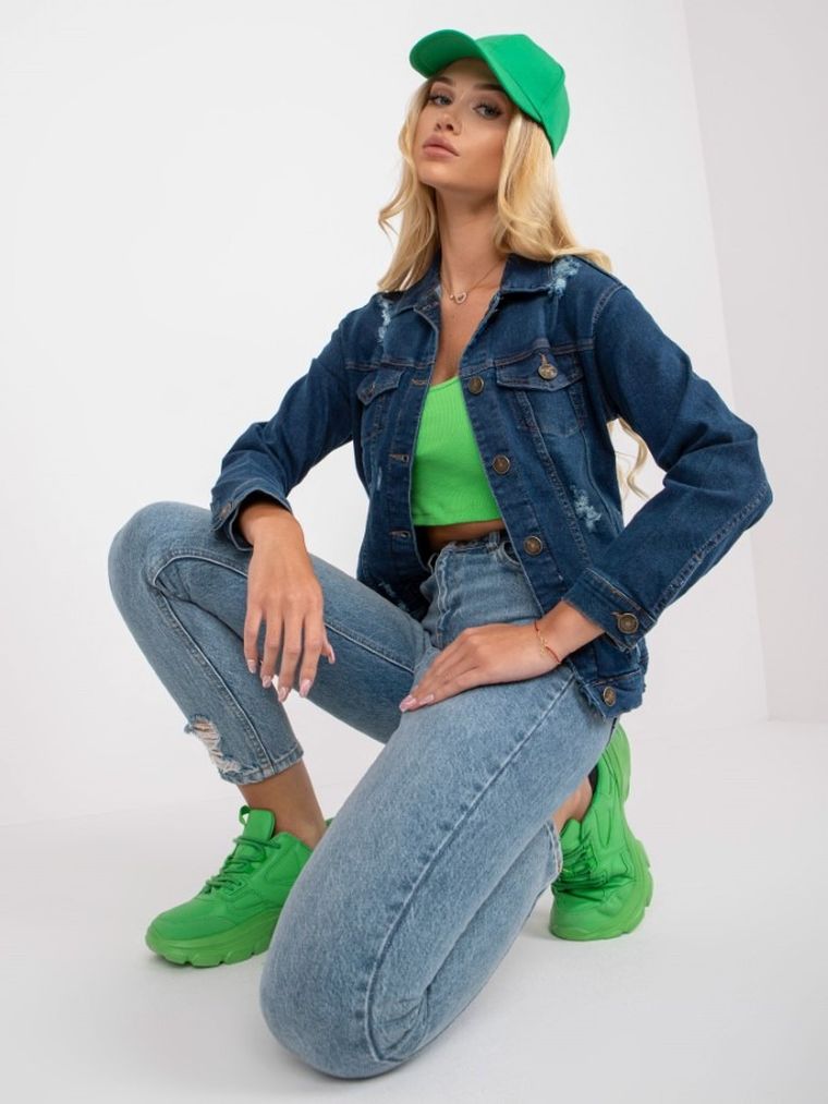 Kurtka jeansowa damska, denim, Rue Paris