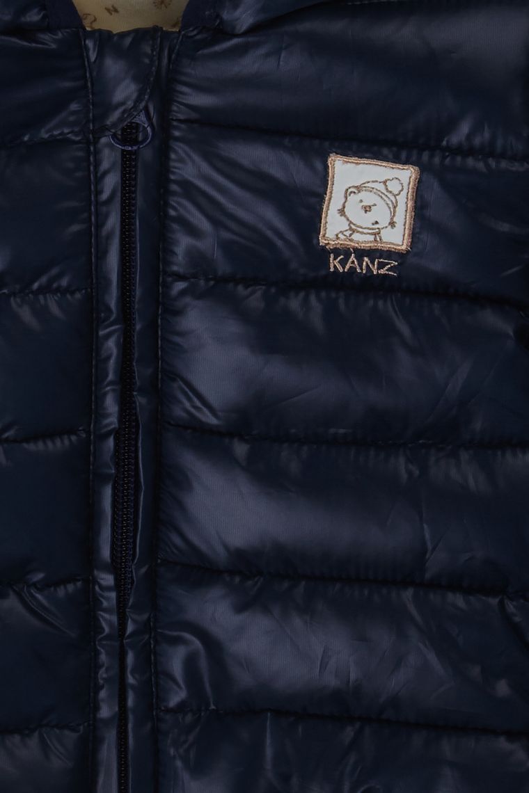 Kurtka jesienna dziecięca z kapturem, granatowa, Kanz