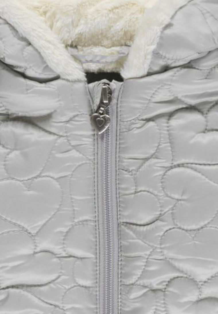 Kurtka jesienna dziewczęca z kapturem, szara, Kanz