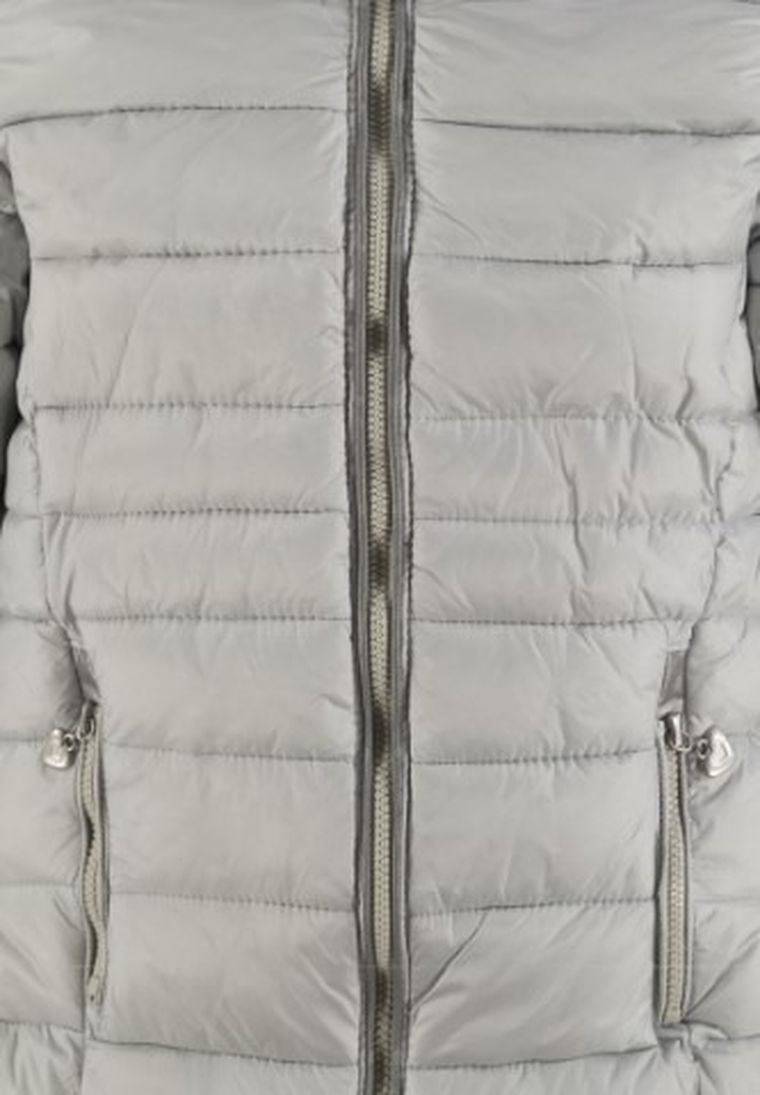 Kurtka jesienna dziewczęca z kapturem, szara, Kanz