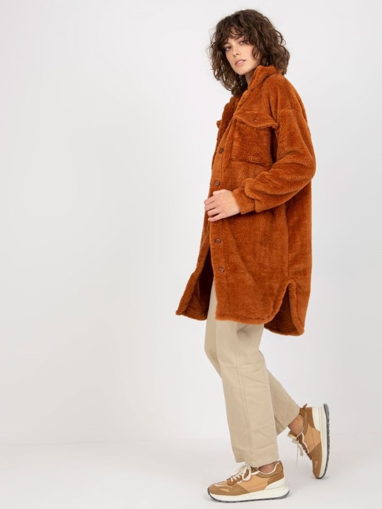 Kurtka koszulowa damska, brązowa, Rue Paris