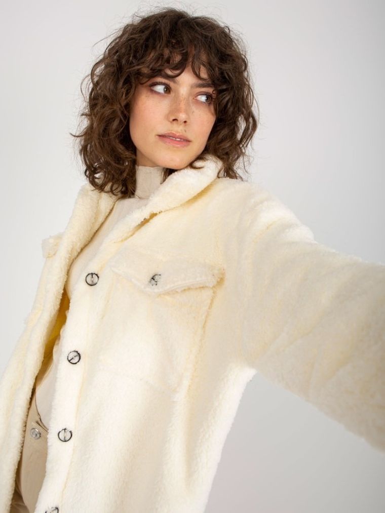 Kurtka koszulowa damska, ecru, Rue Paris