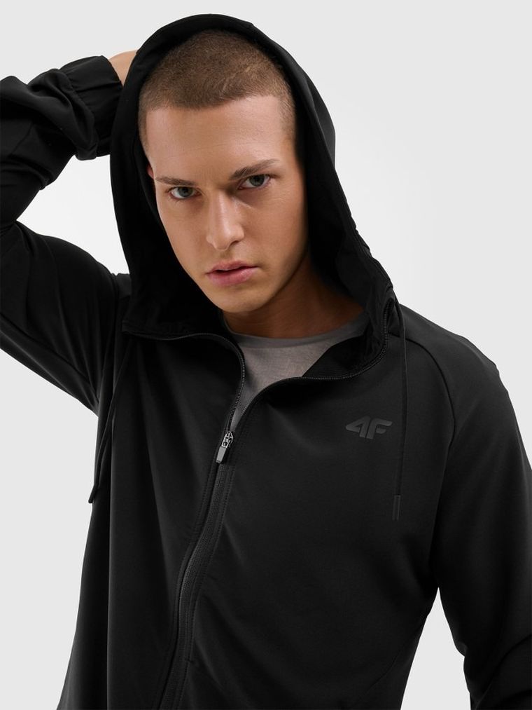Kurtka męska z kapturem, czarna, 4F